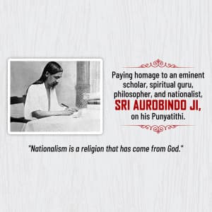 Sri Aurobindo Punyatithi graphic