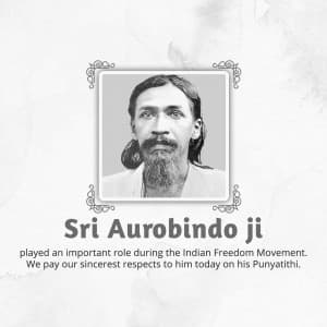 Sri Aurobindo Punyatithi marketing flyer