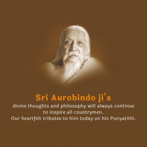 Sri Aurobindo Punyatithi creative image