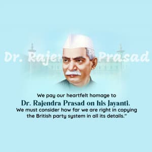 Dr. Rajendra Prasad Jayanti marketing poster