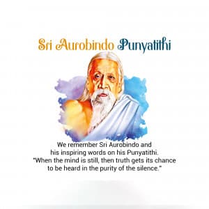 Sri Aurobindo Punyatithi Facebook Poster