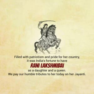 Rani of Jhansi Janm Jayanti whatsapp status poster