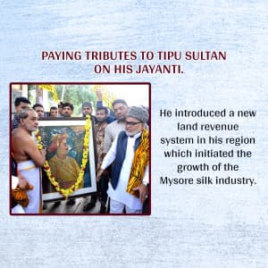 Tipu Sultan Jayanti poster