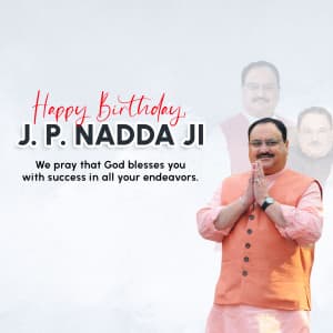 J. P. Nadda Birthday greeting image