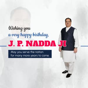 J. P. Nadda Birthday marketing poster