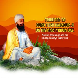 Guru Tegh Bahadur's Martyrdom Day advertisement banner