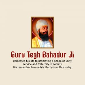 Guru Tegh Bahadur's Martyrdom Day ad post