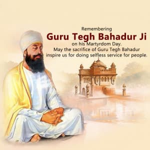 Guru Tegh Bahadur's Martyrdom Day Facebook Poster