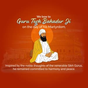 Guru Tegh Bahadur's Martyrdom Day event advertisement