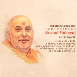 Pramukh Swami Maharaj Jayanti marketing poster