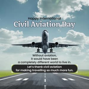 World Civil Aviation Day greeting image