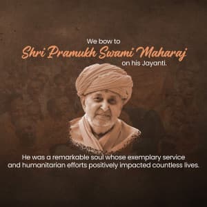 Pramukh Swami Maharaj Jayanti Facebook Poster