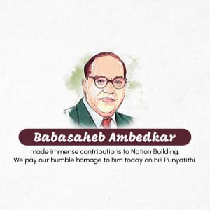 B R Ambedkar Punyatithi graphic