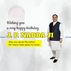 J. P. Nadda Birthday marketing flyer