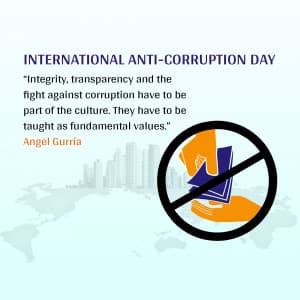 International Anti-Corruption Day whatsapp status poster