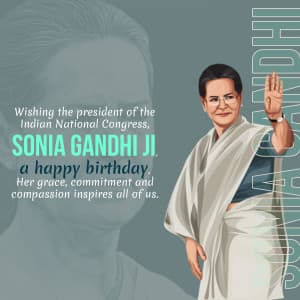 Sonia Gandhi  Birthday advertisement banner