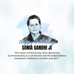 Sonia Gandhi  Birthday greeting image
