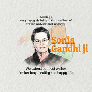 Sonia Gandhi  Birthday marketing poster