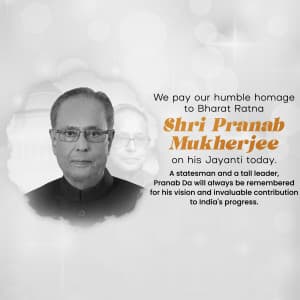 Pranab Mukherjee Jayanti ad post