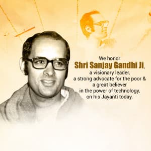 Sanjay Gandhi Jayanti creative image