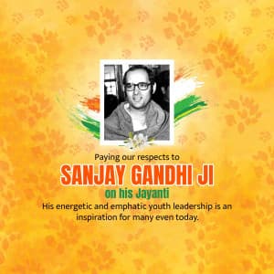 Sanjay Gandhi Jayanti whatsapp status poster