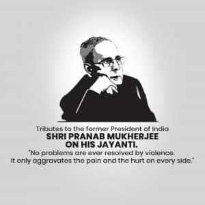 Pranab Mukherjee Jayanti whatsapp status poster