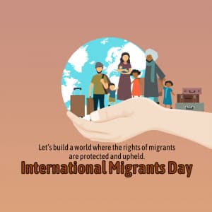 International Migrants Day whatsapp status poster