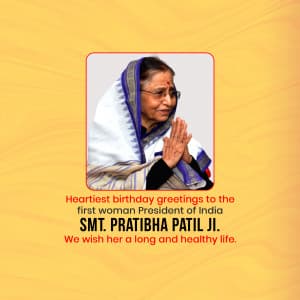 Pratibha Patil Birthday marketing poster