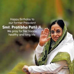 Pratibha Patil Birthday marketing flyer