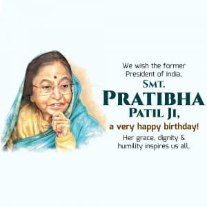 Pratibha Patil Birthday whatsapp status poster