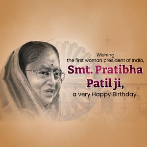 Pratibha Patil Birthday Facebook Poster