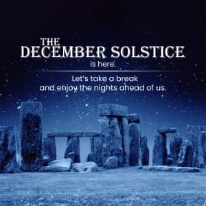 December Solstice advertisement banner