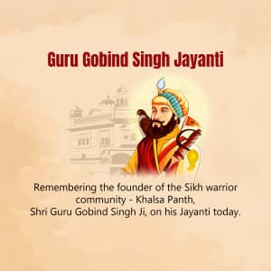 Guru Gobind Singh Jayanti advertisement banner