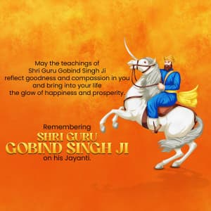 Guru Gobind Singh Jayanti marketing poster