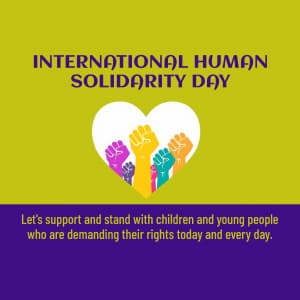 International Human Solidarity Day whatsapp status poster