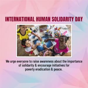 International Human Solidarity Day Facebook Poster
