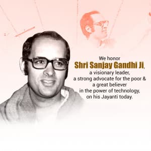 Sanjay Gandhi Jayanti poster Maker