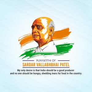 Sardar Patel Punyatithi creative image