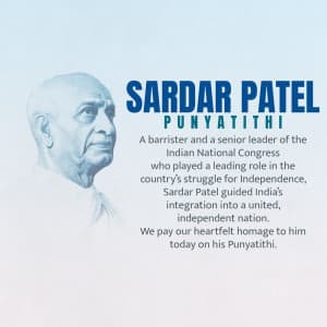 Sardar Patel Punyatithi whatsapp status poster