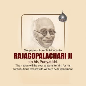 C. Rajagopalachari Punyatithi marketing poster