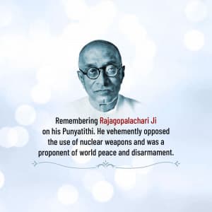 C. Rajagopalachari Punyatithi Facebook Poster