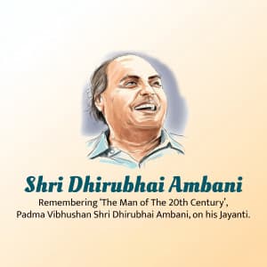 Dhirubhai Ambani Jayanti advertisement banner