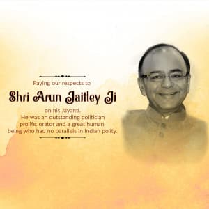 Arun Jaitley Jayanti graphic