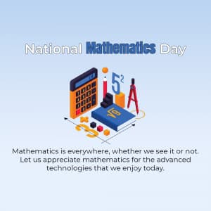 National Mathematics Day ad post