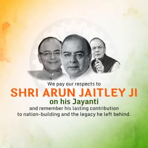 Arun Jaitley Jayanti poster Maker