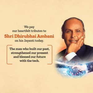 Dhirubhai Ambani Jayanti whatsapp status poster