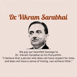 Dr Vikram Sarabhai Punyatithi whatsapp status poster
