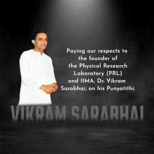 Dr Vikram Sarabhai Punyatithi Facebook Poster