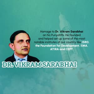 Dr Vikram Sarabhai Punyatithi Instagram Post