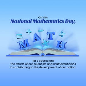 National Mathematics Day marketing poster